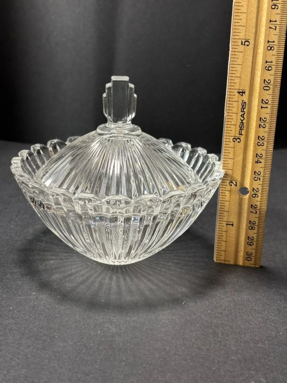 Mikasa Crystal Marquette Covered Candy Trinket Dish Made In Japan Vintage 1990s